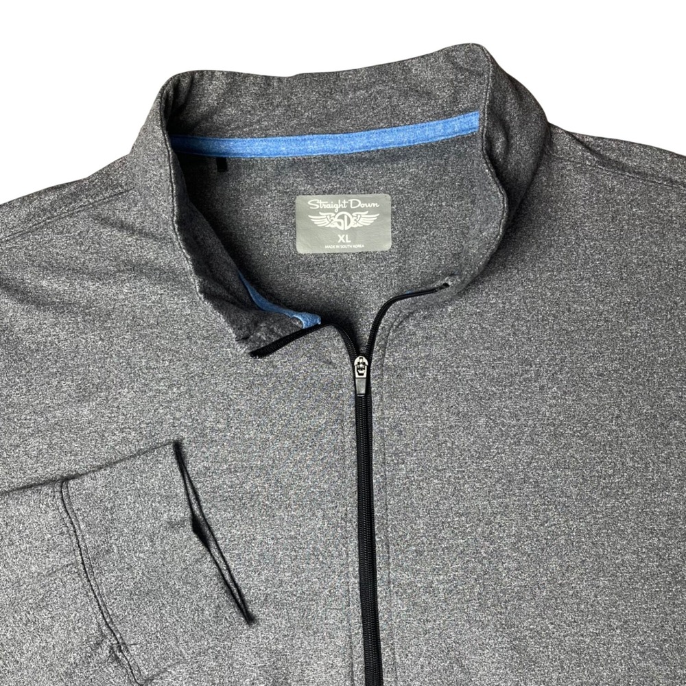 Straight Down Quarter Zip Pullover Mens XL Grey Newton Country Club Golf Top